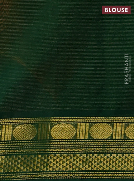 Sunset Orange & Green Gems Of Silk Cotton - Vairaosi