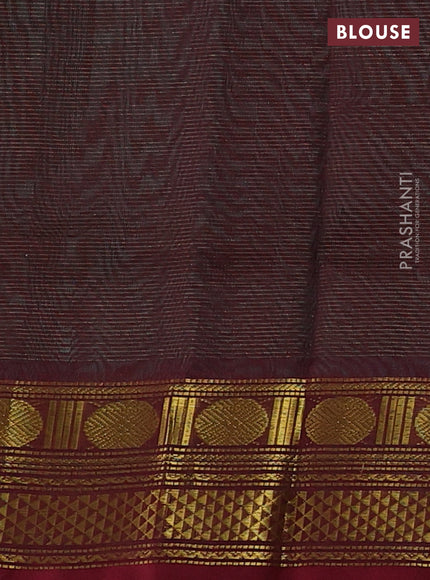 Teal Blue & Maroon Gems Of Silk Cotton - Vairaosi