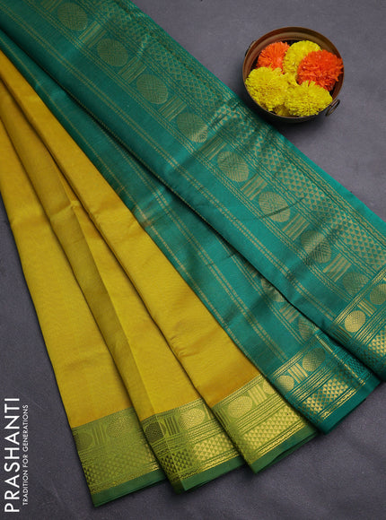 Mustard Green & Green Gems Of Silk Cotton - Vairaosi