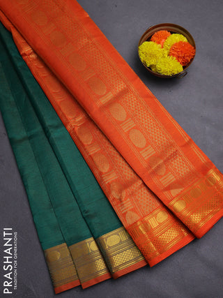 Green & Orange Gems Of Silk Cotton - Vairaosi