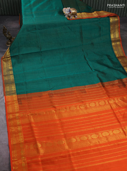 Green & Orange Gems Of Silk Cotton - Vairaosi