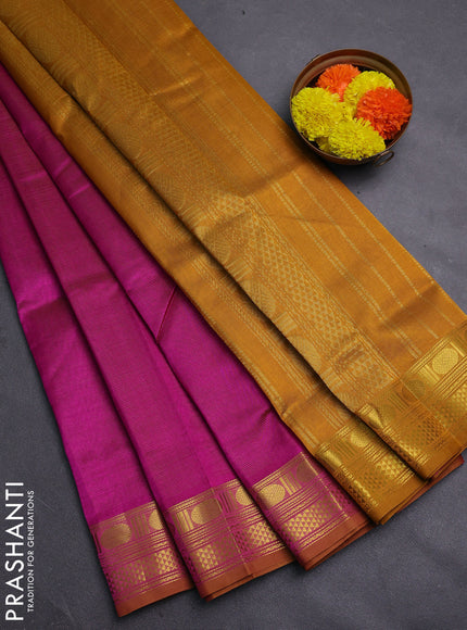 Pink & Mustard Yellow Gems Of Silk Cotton - Vairaosi