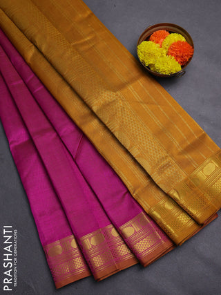 Pink & Mustard Yellow Gems Of Silk Cotton - Vairaosi