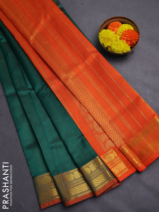 Green & Orange Gems Of Silk Cotton - Vairaosi
