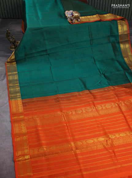 Green & Orange Gems Of Silk Cotton - Vairaosi