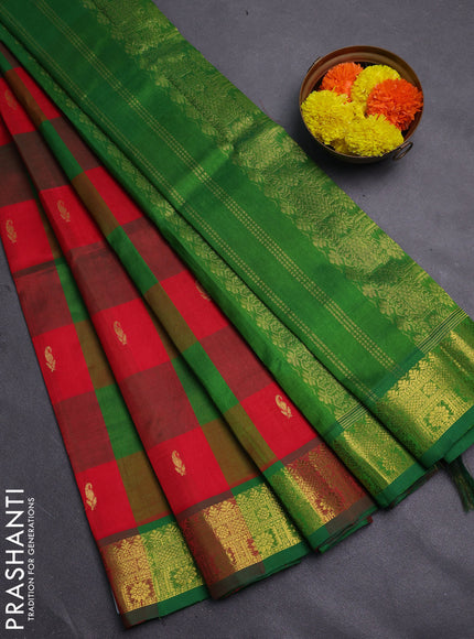 Red & Green Gems Of Silk Cotton - Palum Pazhamum