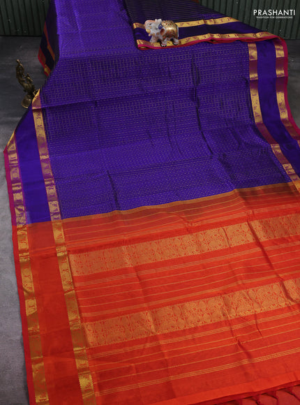 Violet & Red Gems Of Silk Cotton - Laksha Deepam