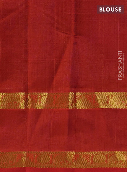 Violet & Red Gems Of Silk Cotton - Laksha Deepam