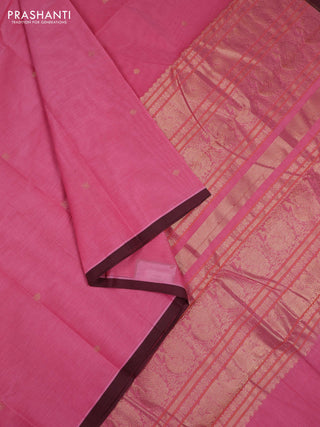 Pink & Brown Kanchi Cotton - Buttas