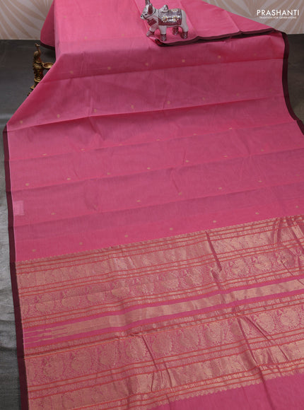 Pink & Brown Kanchi Cotton - Buttas