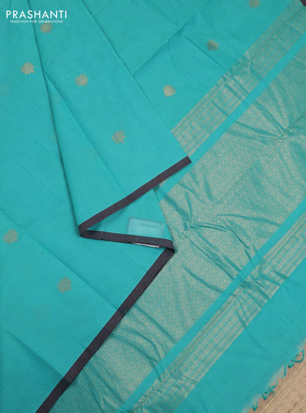 Teal Kanchi Cotton - Buttas