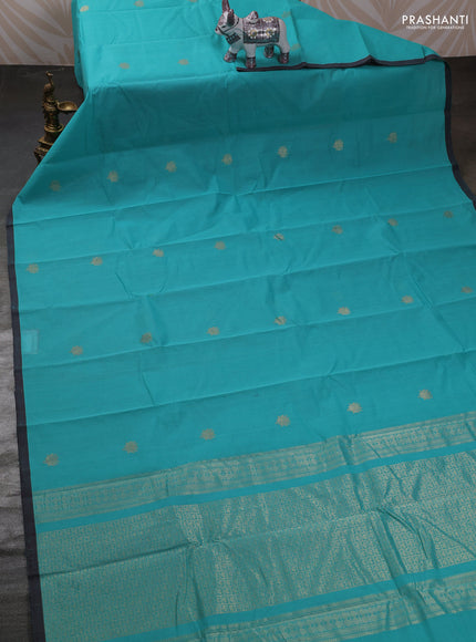 Teal Kanchi Cotton - Buttas