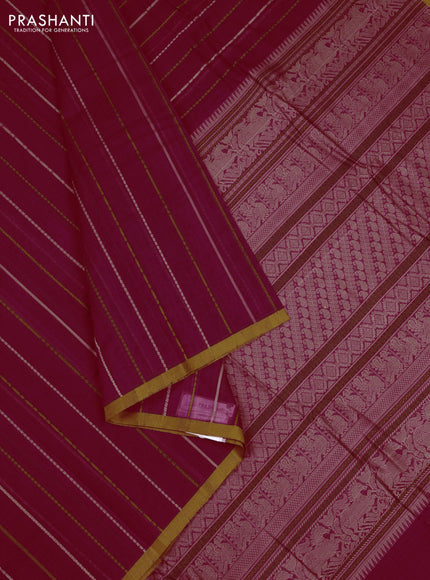 Pink & Mustard Yellow Kanchi Cotton Saree