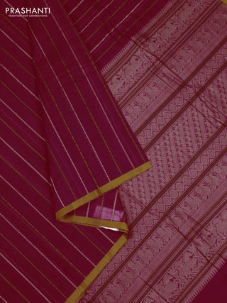 Pink & Mustard Yellow Kanchi Cotton Saree
