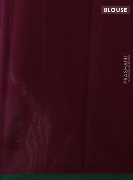 Maroon & Green Kanchi Cotton Saree