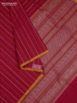 Red & Mustard Yellow Kanchi Cotton Saree