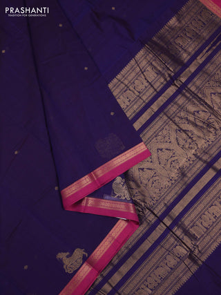 Blue & Pink Kanchi Cotton - Buttas