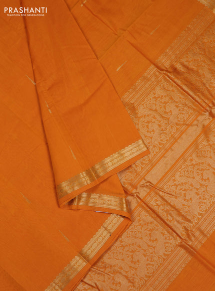 Mustard Yellow Kanchi Cotton Saree