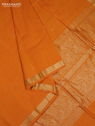 Mustard Yellow Kanchi Cotton Saree