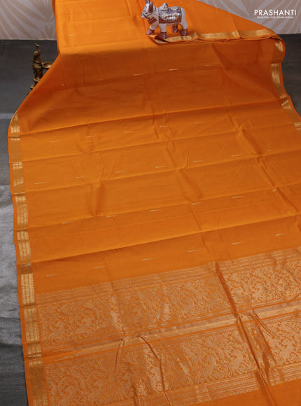 Mustard Yellow Kanchi Cotton Saree