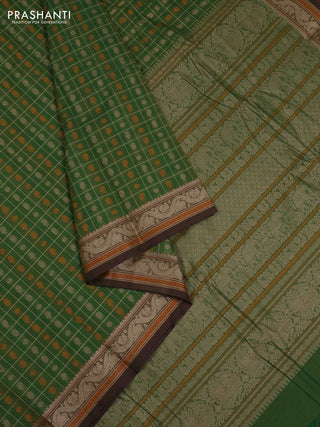 Green Kanchi Cotton - Checks