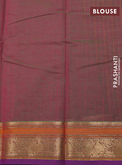 Magenta Pink & Purple Kanchi Cotton - Checks