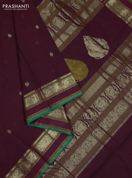 Maroon & Green Kanchi Cotton - Buttas