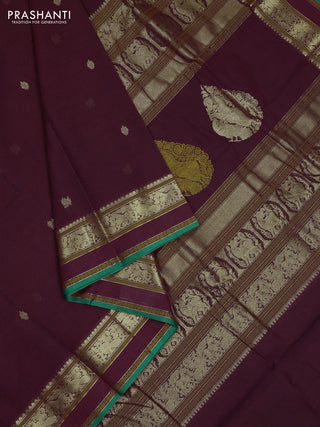 Maroon & Green Kanchi Cotton - Buttas