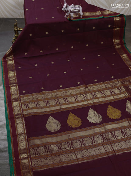 Maroon & Green Kanchi Cotton - Buttas