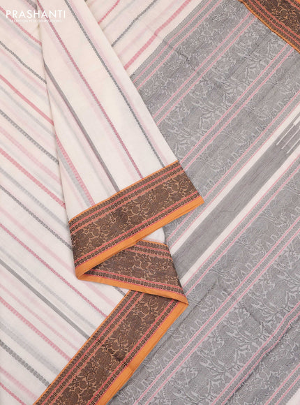Off White Kanchi Cotton Saree