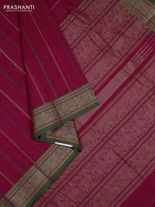 Pink & Green Kanchi Cotton Saree