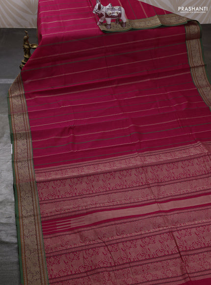 Pink & Green Kanchi Cotton Saree