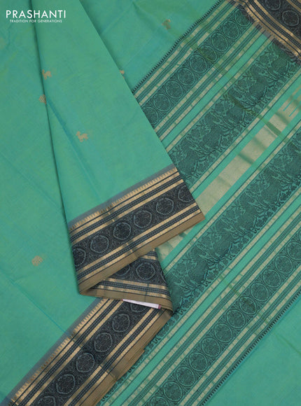 Teal Green Kanchi Cotton - Buttas
