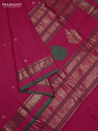 Pink & Green Kanchi Cotton - Buttas