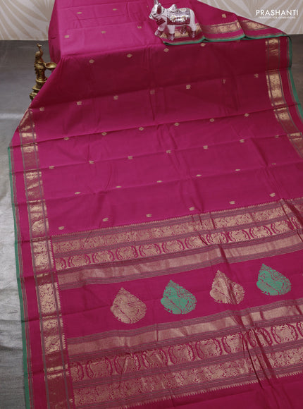Pink & Green Kanchi Cotton - Buttas