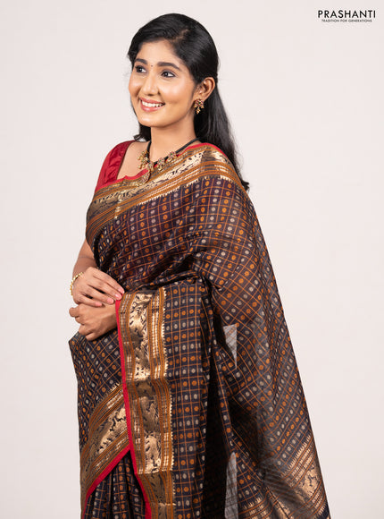 Black Kanchi Cotton - Checks