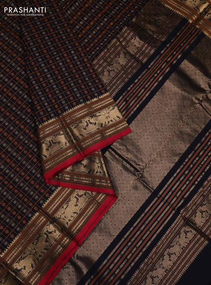 Black Kanchi Cotton - Checks