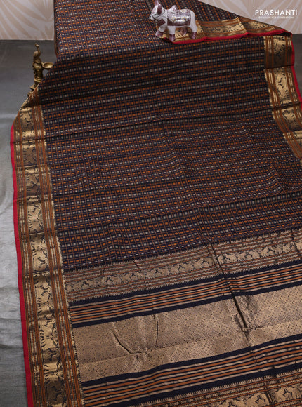 Black Kanchi Cotton - Checks