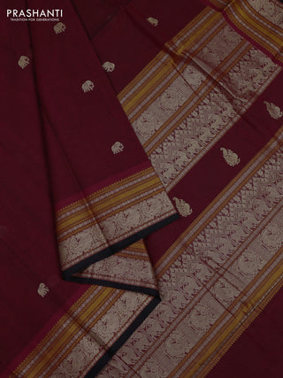 Maroon & Black Kanchi Cotton - Buttas