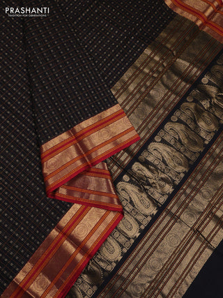 Black Kanchi Cotton - Checks