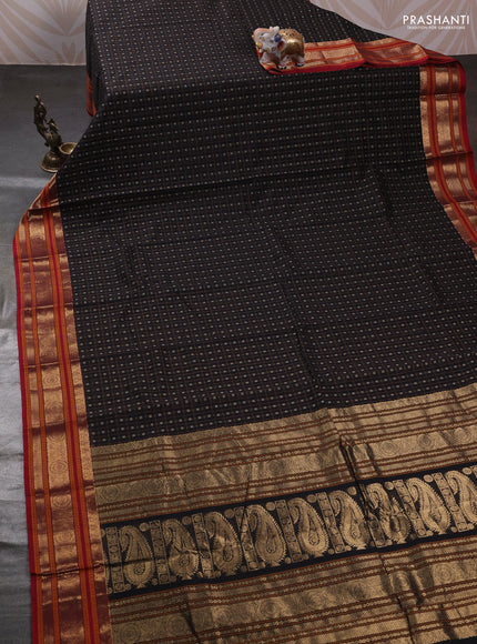Black Kanchi Cotton - Checks