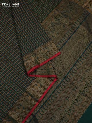 Green Kanchi Cotton - Checks