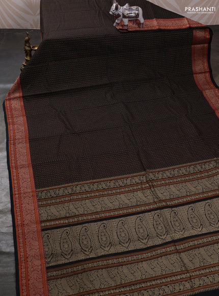 Black & Maroon Kanchi Cotton - Laksha Deepam