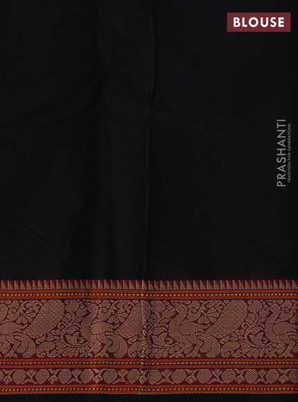 Black & Maroon Kanchi Cotton - Laksha Deepam