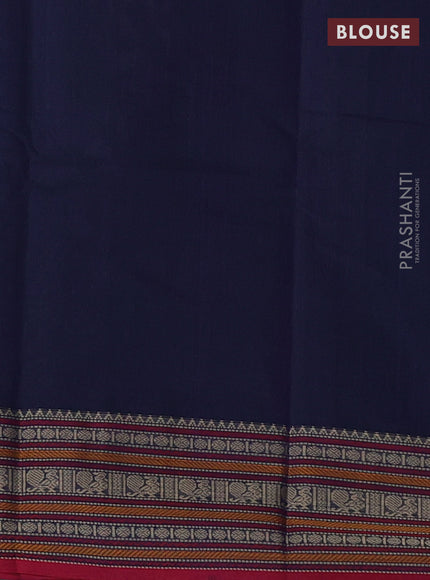 Navy Blue & Pink Kanchi Cotton - Buttas