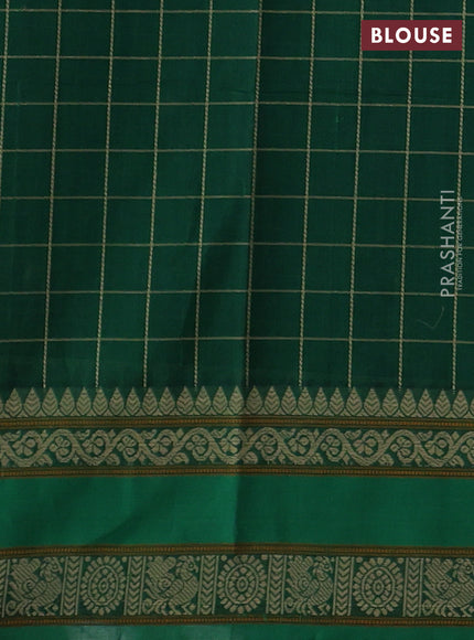 Green Kanchi Cotton - Checks