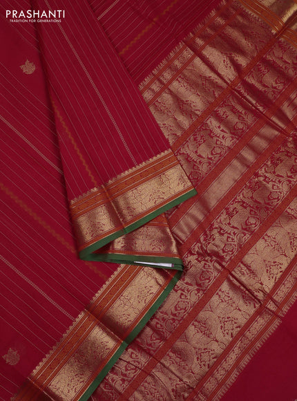 Red & Green Kanchi Cotton - Buttas