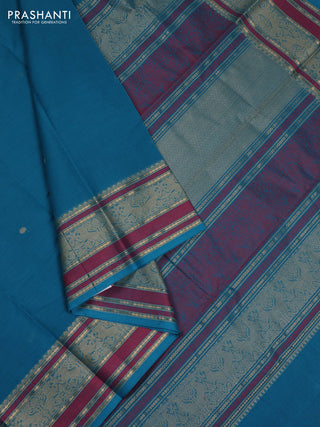 Teal Blue Kanchi Cotton - Buttas