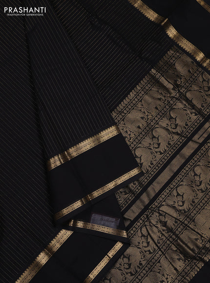 Black Kanchi Cotton Saree