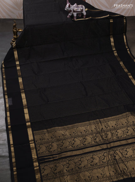 Black Kanchi Cotton Saree